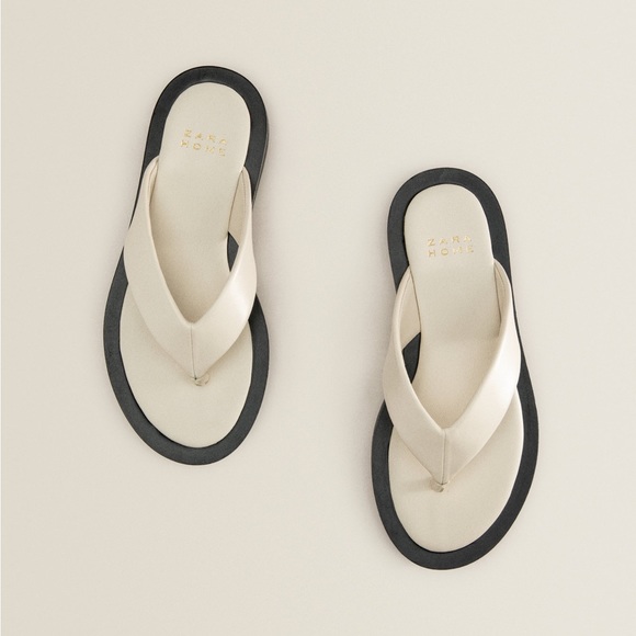 Zara Home contrast Leather Sandals 🍦US 8 - Picture 6 of 13